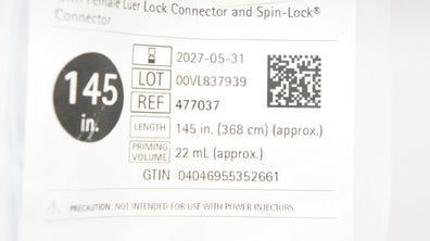 Braun 477037 Extension Set W/Female Luer Lock Connector 145inch, 22mL (x)